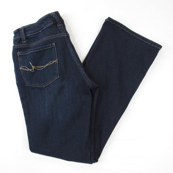 Crafted by Lee Mid Rise Boot Jeans Women's Blue Stretch Dark Wash No Size Tag - Picture 1 of 9